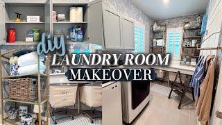 EXTREME LAUNDRY ROOM MAKEOVER!  DIY ORGANIZATION AND DECORATE WITH ME