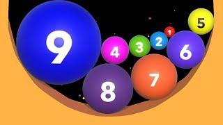 BULLET BALLS - 2048 Sand Balls (123456789 - 1 to 10) Endless Merge Number & Dig Puzzle Game