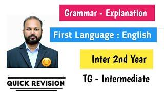 Inter 2nd Year English Important Grammar  Quick Revision  March 2025 CEC MPC BiPC TS TG Telangana