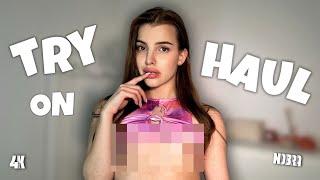 [4K] Breaking Fashion Rules: No Bra See-Through Outfit Try-On Haul!