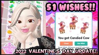 Overlook bay RP Valentine Update51 Wishes!I Got a Candied Cow! Overlook Bay Wish Well Pet! Roblox