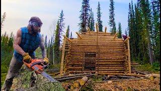 Building a Log Cabin Start to Finish | Timelapse