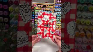 Coloring the burger bullet journal theme!  #bujo #bulletjournal #journal #art #coloring #colouring