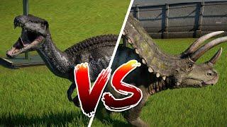 Dinosaurs BARIONIX vs. PENTACERATOPS dinosaur battles Jurassic World Evolution