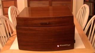 1954 COLUMBIA 360 MAHOGONY TUBE RECORD PLAYER