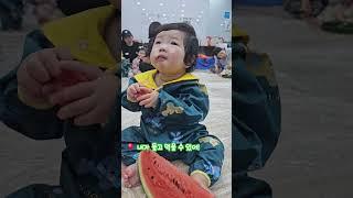 수박 먹방 아기 등장   #꼬미 #Komi #아기먹방 #수박먹방 #수박아기 #혼자먹기 #cutebaby #babyshorts #eatingbaby #귀여운아기 #komiverse