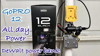 GoPro 12 all day power with DeWalt battery.