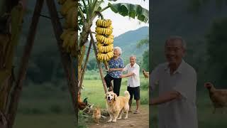 Grandparents Pick Bananas  #village #farm #farming #farmer #farmlife #villagelife
