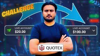 20$ TO 100$ challenge | Quotex live compounding | Quotex 20$ to 100$ per day | Live trade today