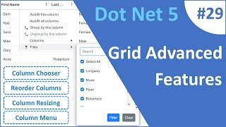 ASP.NET Core Blazor | Grid Column Advanced Features