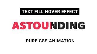 Cool CSS Fill Text Hover Effect | CSS Text hover animation