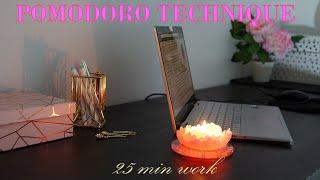 POMODORO TECHNIQUE No Music  25 minutes ASMR  Increase your productivity with Pomodoro technique