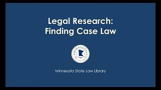 Finding Case Law