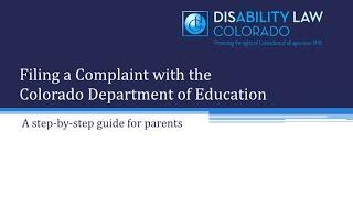 Filing a Complaint with the Colorado Department of Education: A step-by-step guide for parents