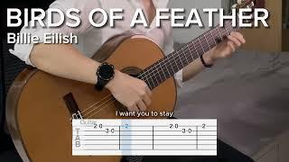 BIRDS OF A FEATHER by Billie Eilish (EASY Guitar Tab)