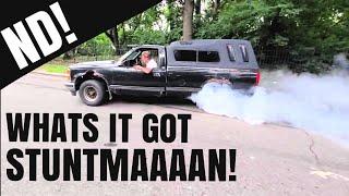 Stuntman Gives A Posi Rear Endurance Test To A 1989 Chevy Pickup 5.7! NEUTRAL DROP!