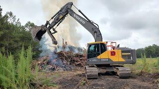 Burning Brush Piles And Taking Rail Road Ties To Arena Project