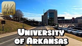 Driving Around the University of Arkansas Campus & Downtown Fayetteville in 4k Video