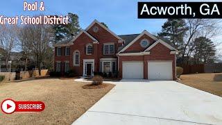 Home for Sale w POOL & GREAT SCHOOL DISTRICT in Acworth, GA - 5 Beds, 2.5 Bath I Acworth Real Estate