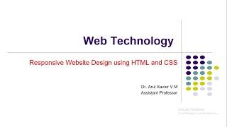 Responsive Web Design using HTML and CSS