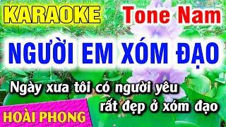 Karaoke Người Em Xóm Đạo (Beat Hay) Nhạc Sống Tone Nam D#m | Hoài Phong Organ