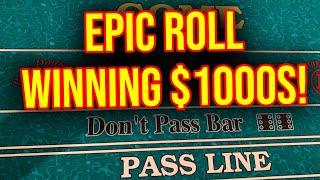 INSANE CRAPS RUN!! WINNING LIKE CRAZY!!