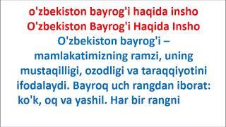 o'zbekiston bayrog'i haqida insho