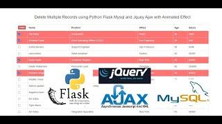 Delete Multiple Records using Python Flask Mysql and Jquey Ajax with Animated Effect