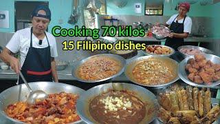 Cooking 70 kilos,15 putahe | Mga lutong pinoy