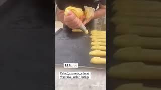 @chef_mahmut_yilmaz  @antalya_sefler_birligi   yöneticisinden Harika Ekler pasta yapımı..