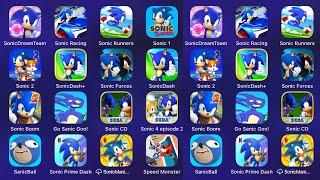 Sonic 1,Sonic Forces,Sonic 2,Sonic Dash,Sonic Racing,Sonic Runners,Sonic Forces,sonic dream team