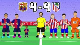 4-4 FC BARCELONA vs ATLETICO MADRID (Copa Del Rey 2025 Goals Highlights)