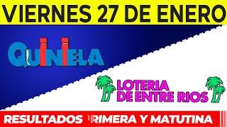 Quinielas Primera y matutina de Córdoba y Entre Ríos, Viernes 27 de Enero