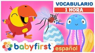 Vocabulario para Niños | Huevos Surpresas con Larry | Aprende Animales | BabyFirst TV Español