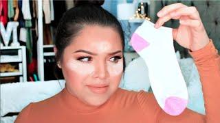 BEAUTY HACK: Applying Makeup With a SOCK!