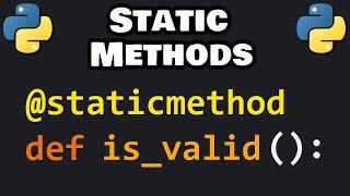 Learn Python STATIC METHODS in 5 minutes! 