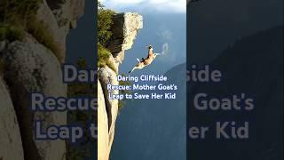 Brave Mountain Goat Mom Saves Baby from Cliff | #WildlifeRescue #NatureShorts