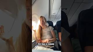 Flying 1st Class vs Economy #firstclass #economy #plane #flight #couple