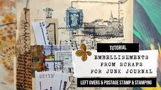 let's make embellishments from scraps for junk journal 🟢 DIY 🟢 use your scraps!