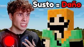 Minecraft pero Si Me Asusto Recibo Daño en la Vida Real