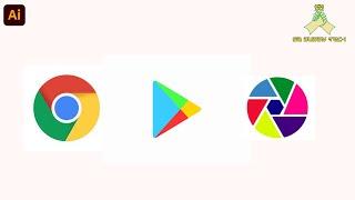 How to make google chrome play store and  camera shutter | Illustrator CC