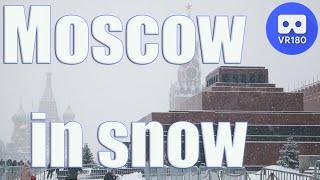 Moscow in snow. VR stereo video. VR180 video from Moscow, Russia.