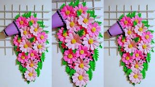 A4 biththi sarasili mal nirmana / how to make beautiful paper flowers wall hanging / athkam nirmana