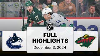 NHL Highlights | Canucks vs. Wild - December 3, 2024