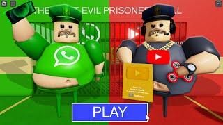 WhatsApp BARRY Vs YouTube BARRY in BARRY'S PRISON RUN! New Scary Obby (#Roblox)