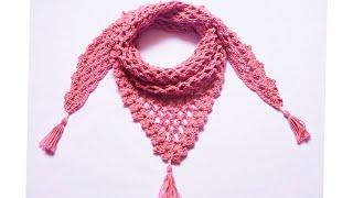 Como Tejer un Chal, Chalina, Cuello a Crochet PASO A PASO para mujer