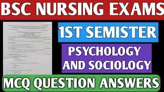 1ST SEMISTER BSC NURSING PSYCHOLOGY AND SOCIOLOGY MCQ QUESTION ANSWERS RGUHS|BSC NURSING EXAMS RGUHS
