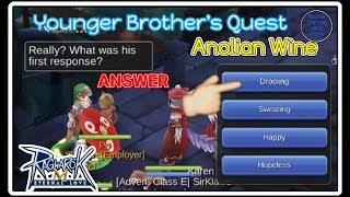 Anolian Wine: Younger Brother Quest Answer - Ragnarok Mobile Eternal Love