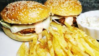 Restaurant-Style Chicken Burger - Kitchen Chefistry