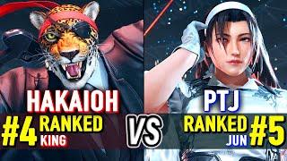 T8  HAKAIOH (#4 Ranked King) vs PTJ (#5 Ranked Jun)  Tekken 8 High Level Gameplay